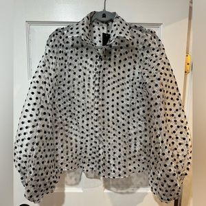 Brand new with tags NastyGal blouse in polka dot, size small